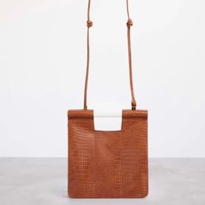 Beis Crossbody Bag - Cognac Croc
